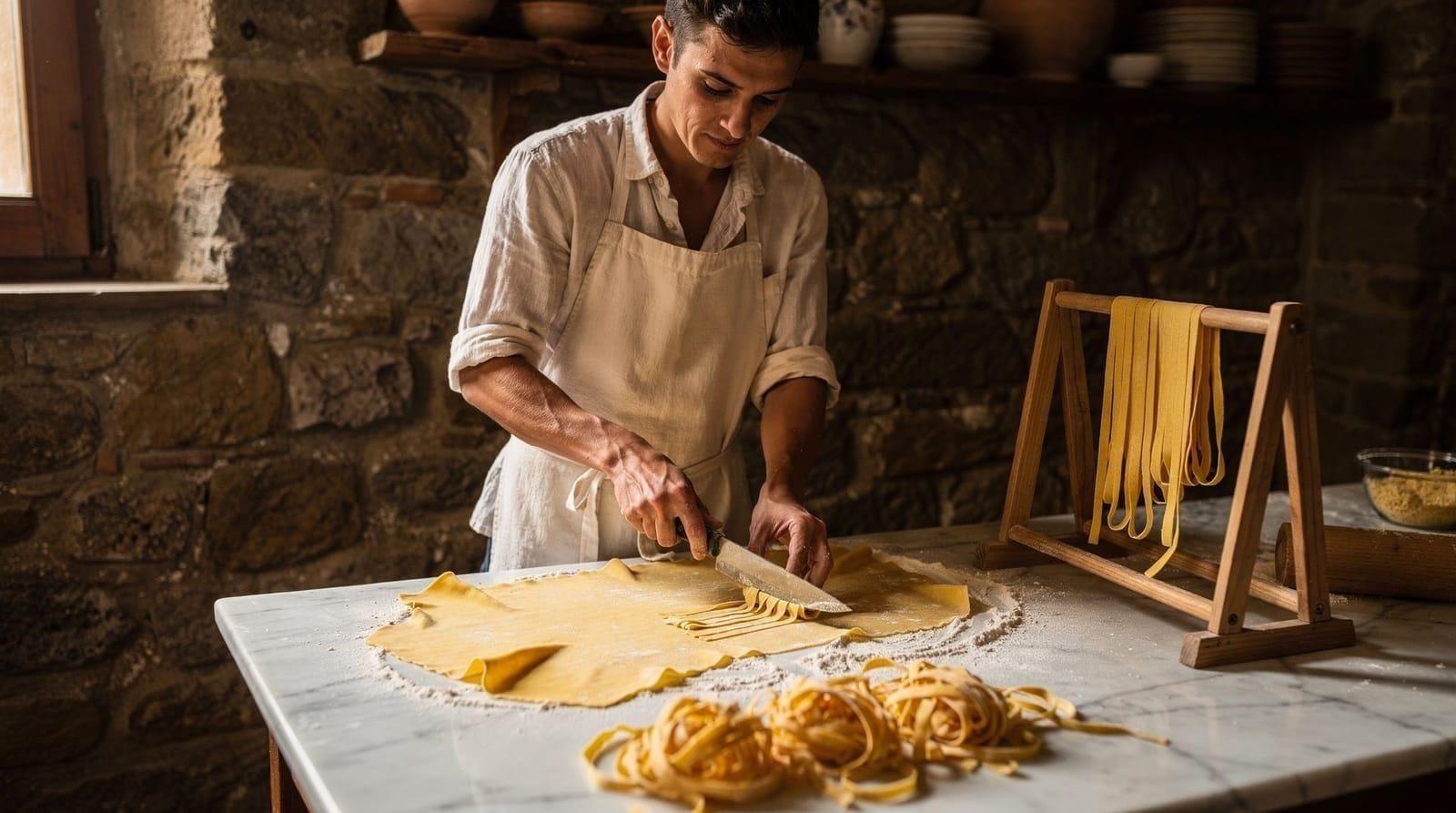 Ich machte einen Pasta-Kochkurs in Florenz: was wirklich passierte — Mehl am Hemd, Wein in der Hand, selbstgemachte Tagliatelle. Wie ein Florentiner 