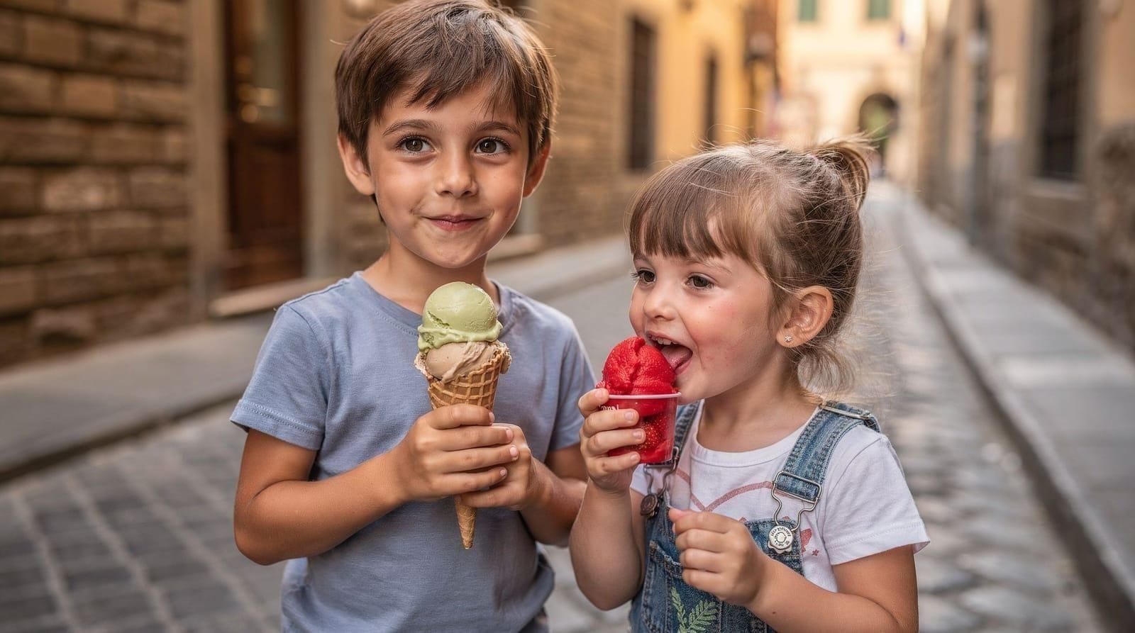 Gelato für Familien in Florenz — Echtes Gelato in Florenz mit Kindern: Touristen-Fallen erkennen, was für Kinder 