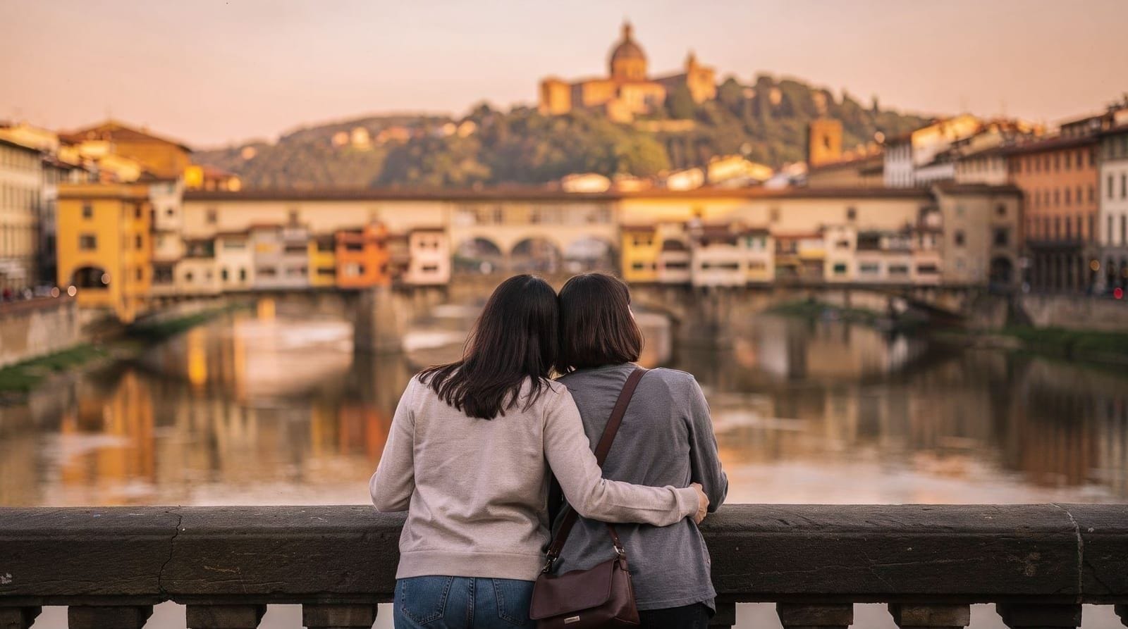 Florenz für Paare – der romantische Reiseplaner — Florenz für Paare: Dachterrassenapéritif, Piazzale Michelangelo bei Sonnenunterg