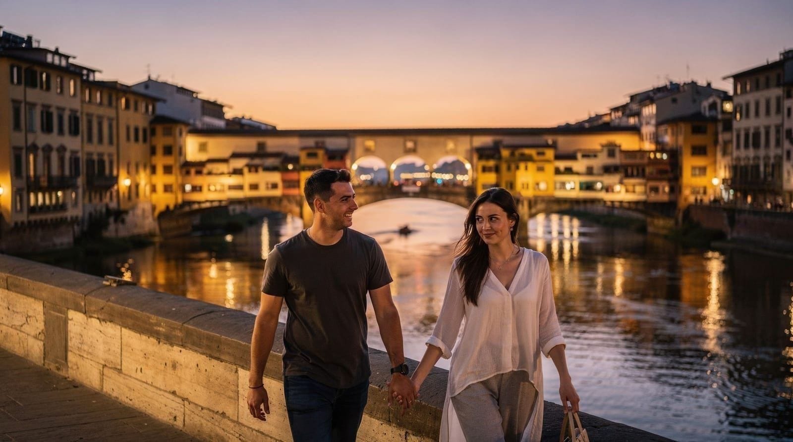 Romantisches Florenz-Wochenende — Zwei romantische Tage in Florenz: Sonnenuntergang, Weinprobe, Arno-Bootsfahrt, U